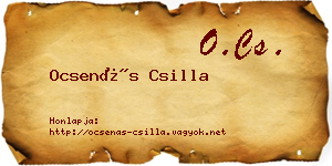 Ocsenás Csilla névjegykártya