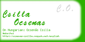 csilla ocsenas business card
